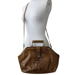 Vintage BPC bag plaza corp croc leather doc bag purse made in korea